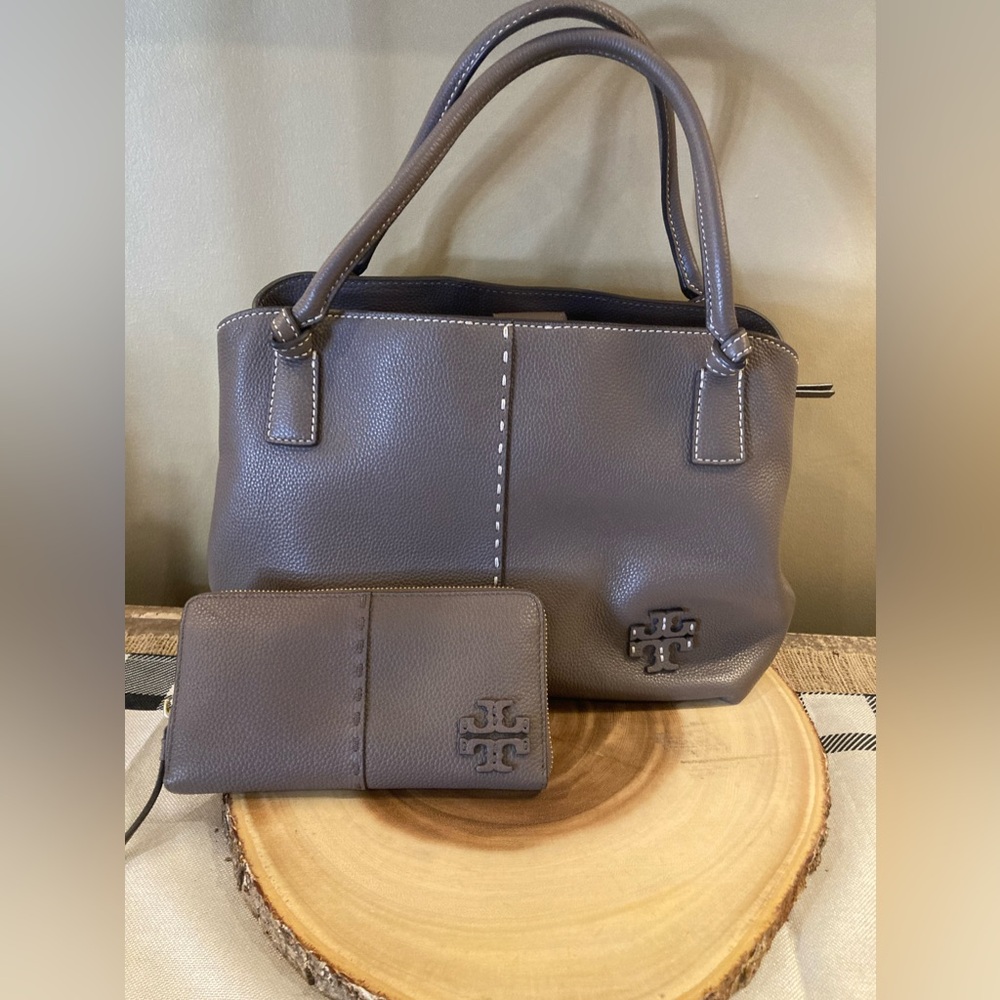 Tory Burch Gray Satchel and Wallet Set - Picture 2 of 15